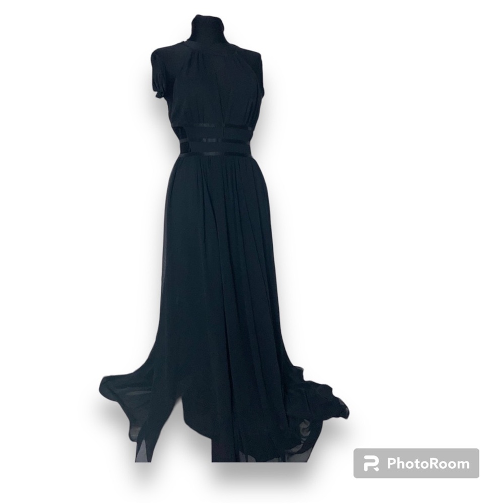 Express goth dress with side cutouts halter top long dress Size M gothcore